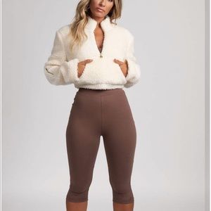 MESHKI cropped teddy borg jumper